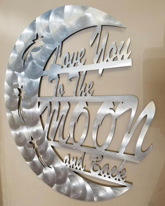 Love you to the moon  + Size and Color Options Pete Koza Metal Art