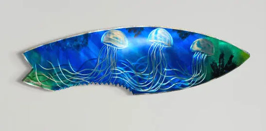 Jelly Fish Surf Board Pete Koza Metal Art