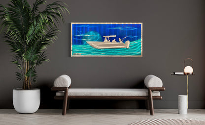 Ocean Boat Scenes Pete Koza Metal Art