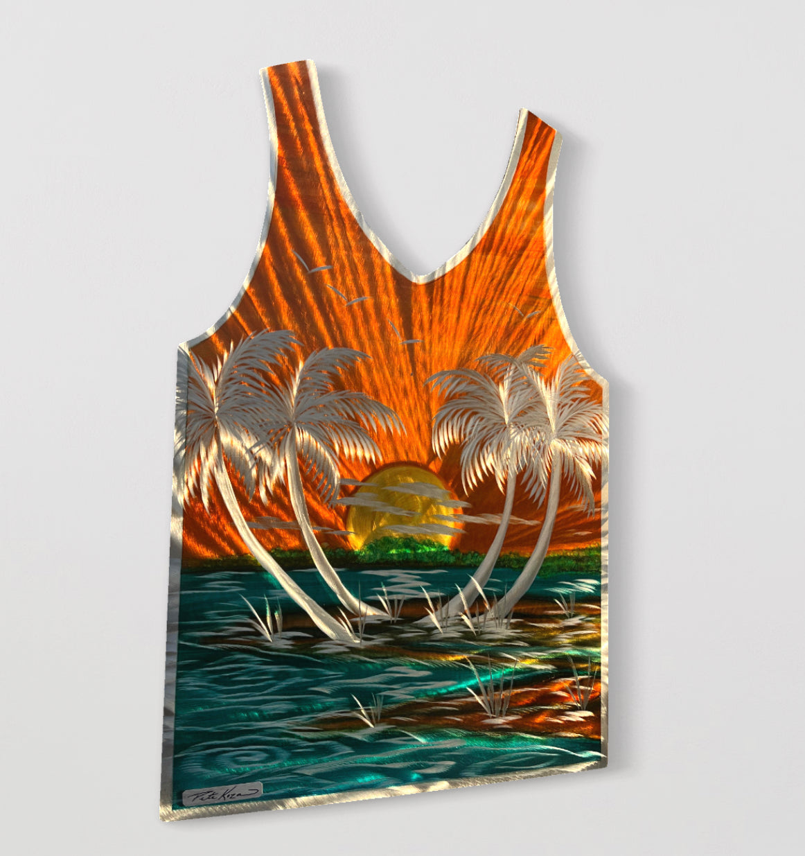 Summer Tank Top Edition Palm Beach Scene PETE KOZA METAL ART