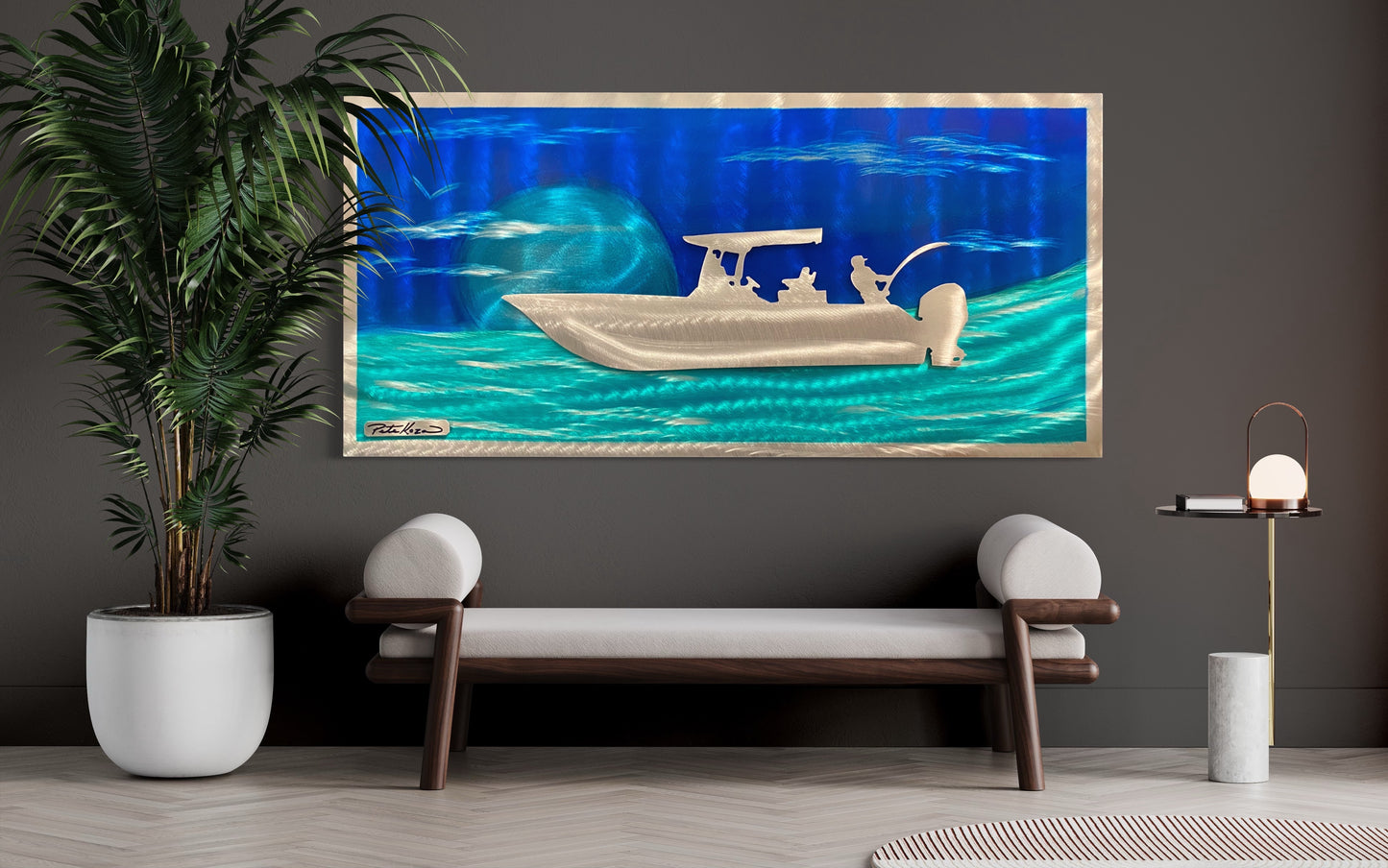 Ocean Boat Scenes Pete Koza Metal Art