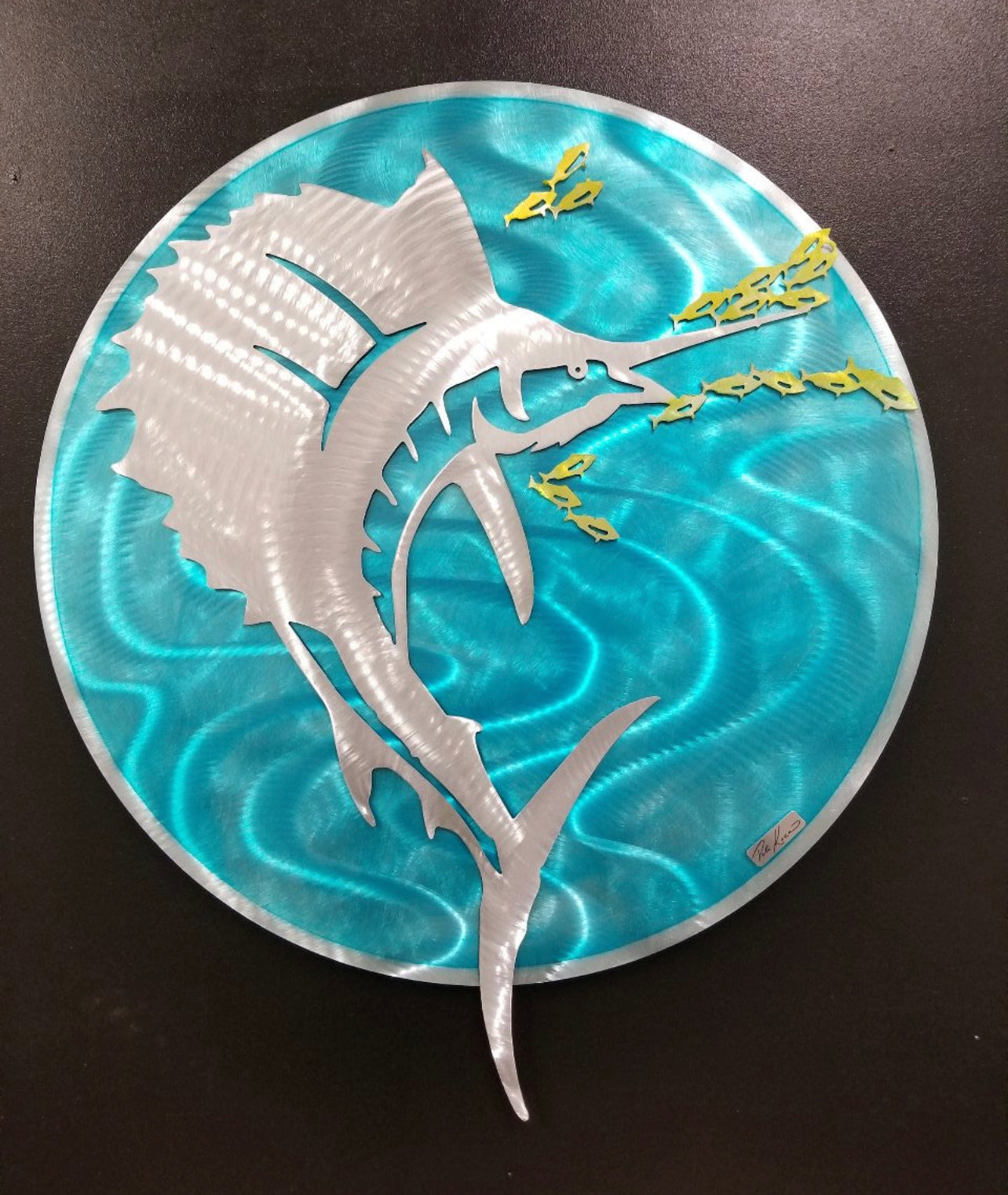 3D Sailfish Splash  30" Circle Design PETE KOZA METAL ART 2