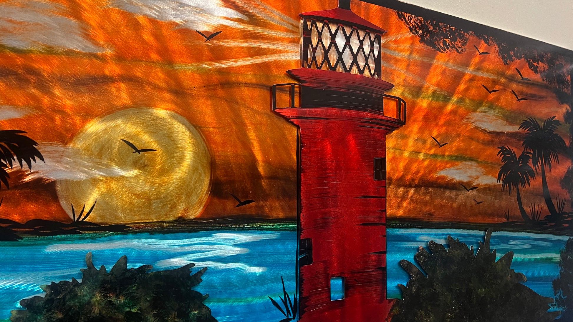 Jupiter lighthouse view Pete Koza Metal Art