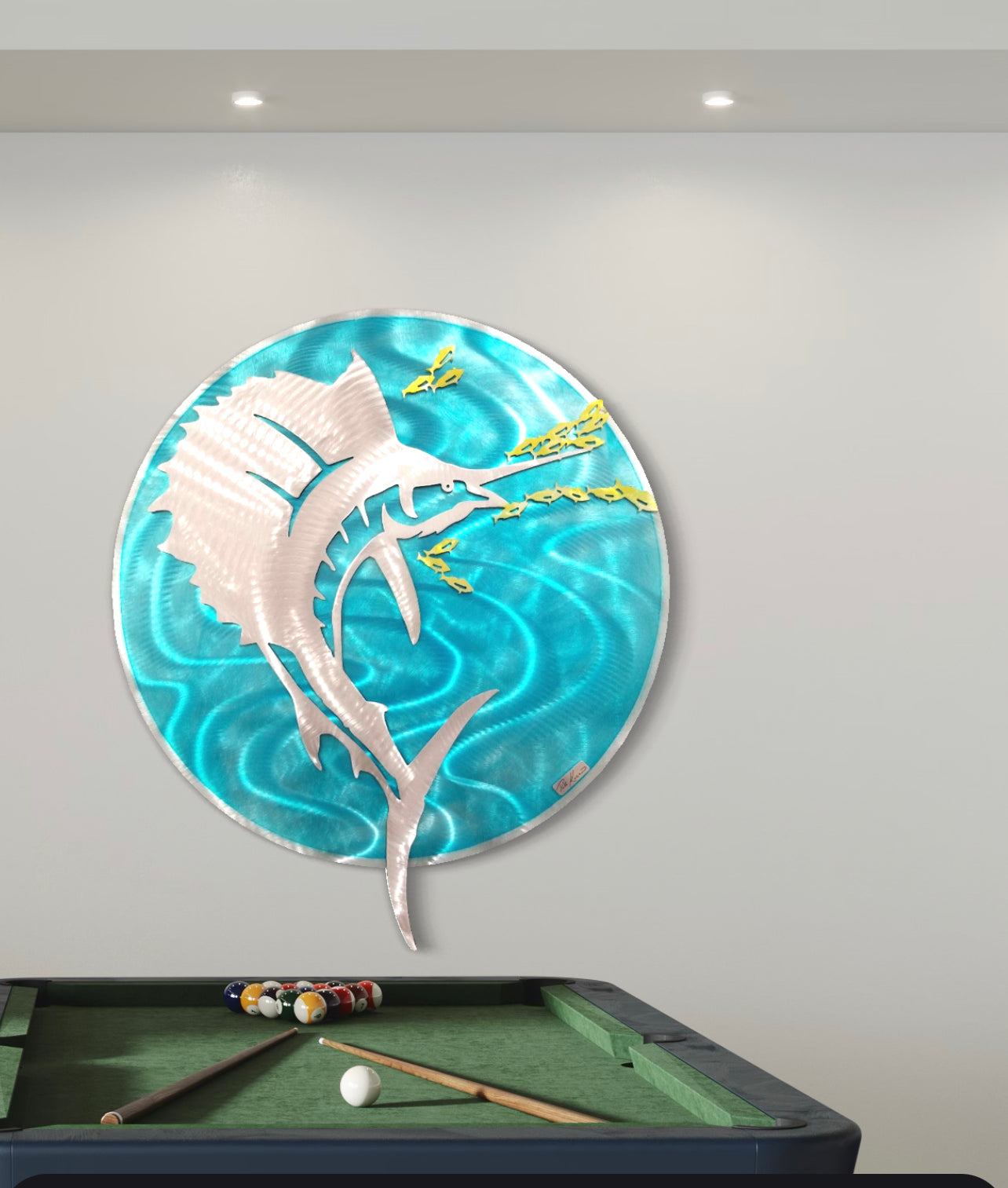 3D Sailfish Splash  30" Circle Design PETE KOZA METAL ART 2