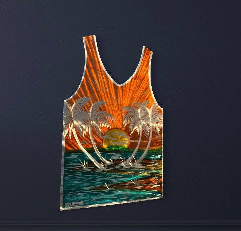 Summer Tank Top Edition Palm Beach Scene PETE KOZA METAL ART