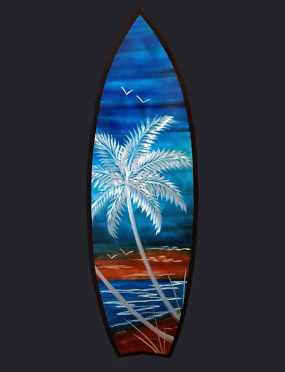 Verticle Surf Blues Pete Koza Metal Art