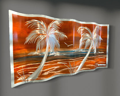 RIPPLED PALMS Pete Koza Metal Art