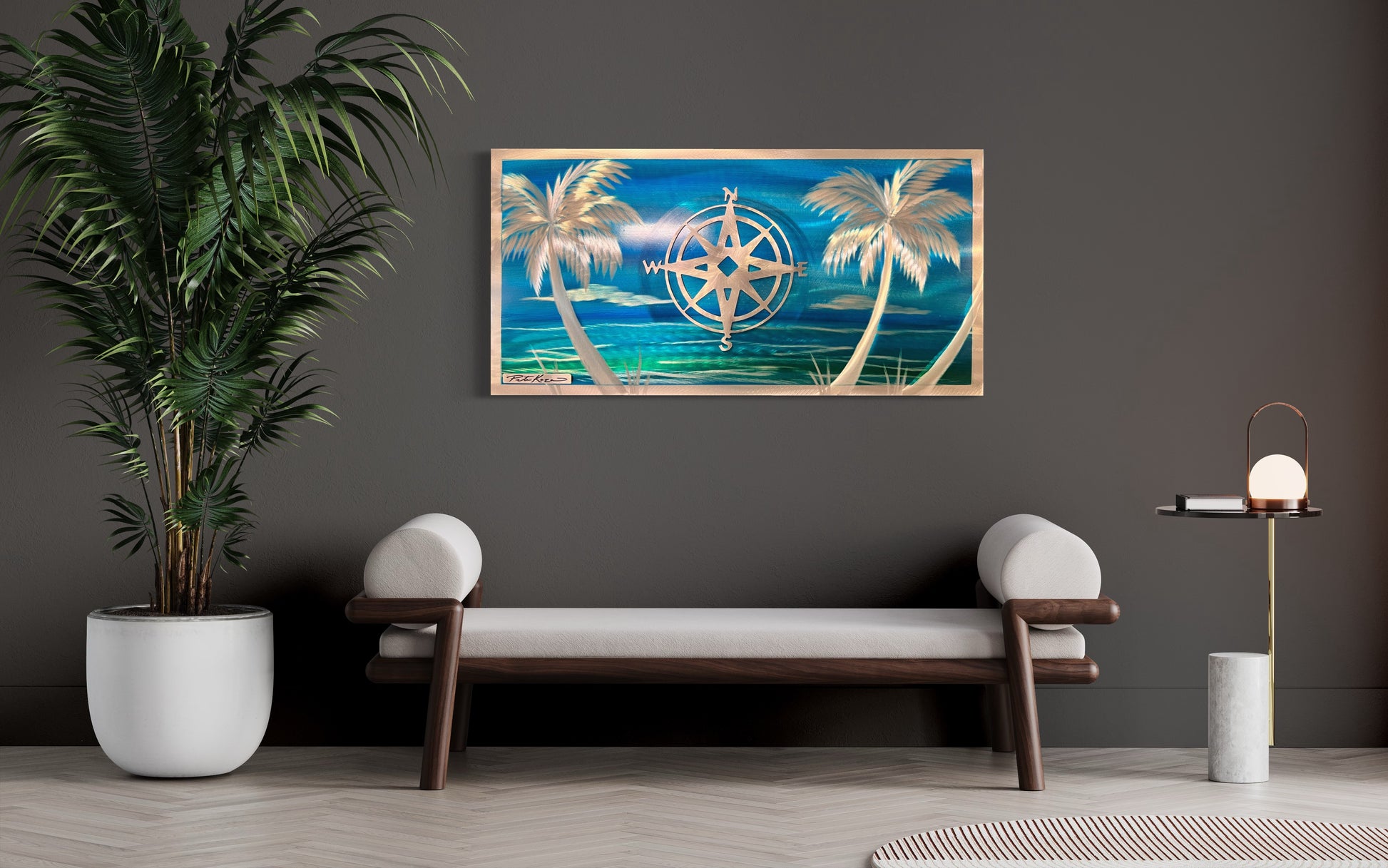 Ocean Palm Vibes PETE KOZA METAL ART