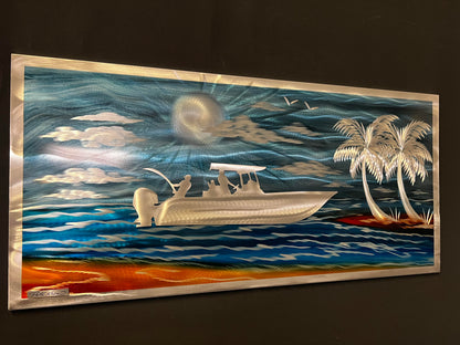 Island Boater Scene PETE KOZA METAL ART