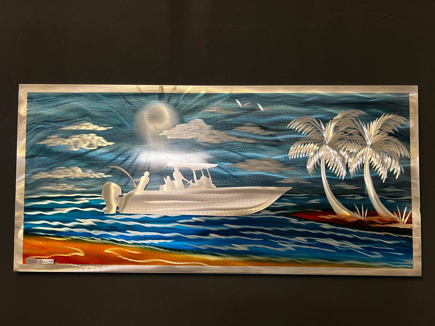 Island Boater Scene PETE KOZA METAL ART