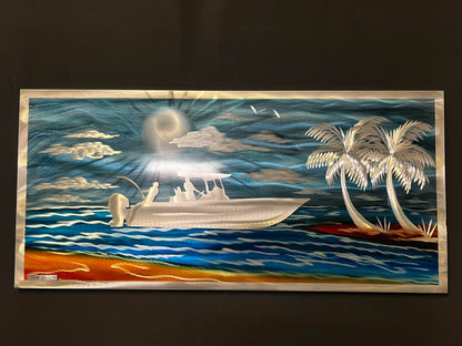 Island Boater Scene PETE KOZA METAL ART