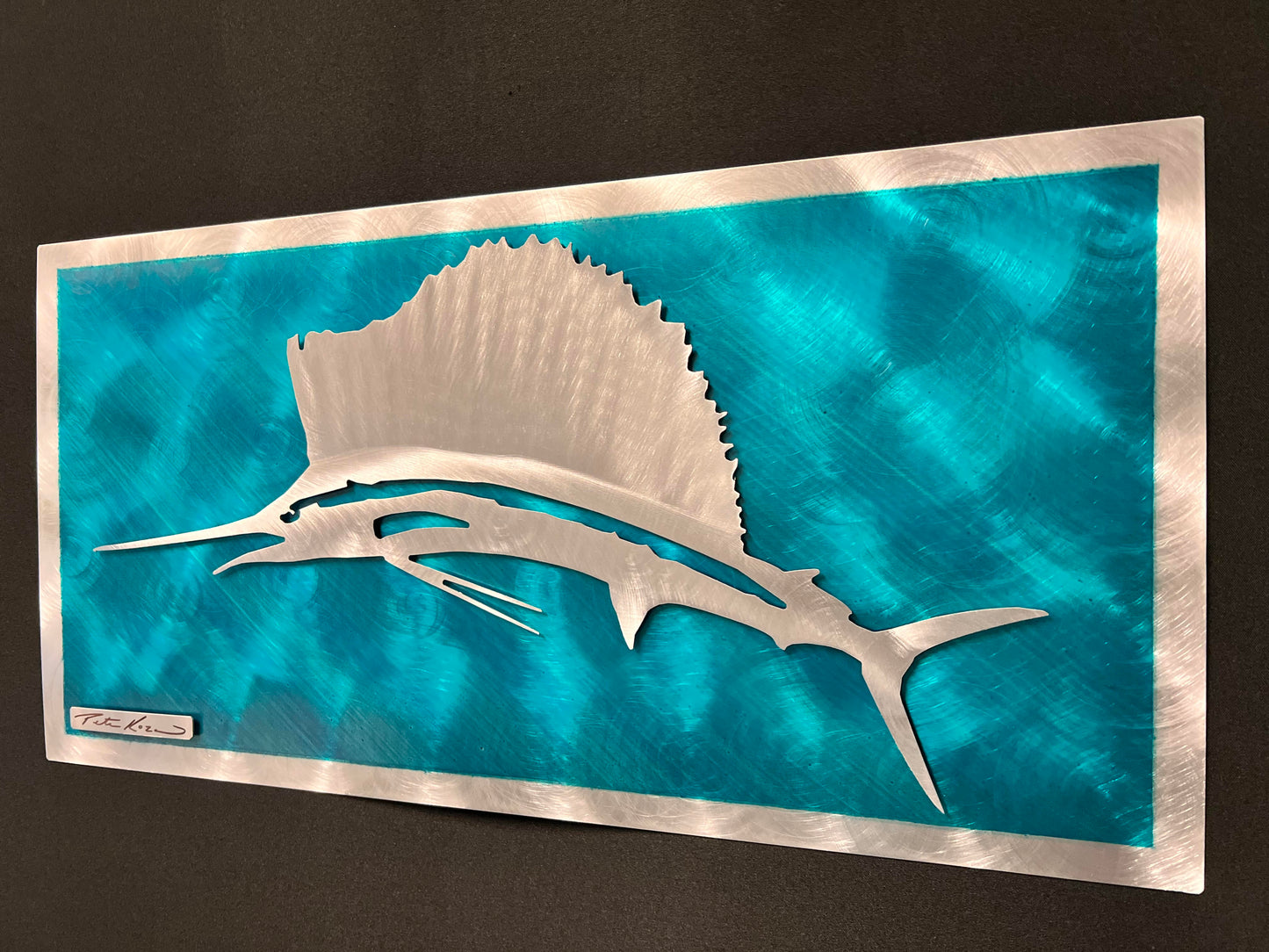 Aqua Sailfish Scene PETE KOZA METAL ART