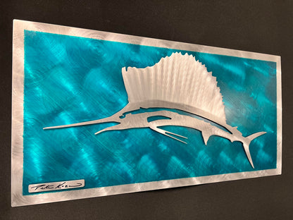 Aqua Sailfish Scene PETE KOZA METAL ART