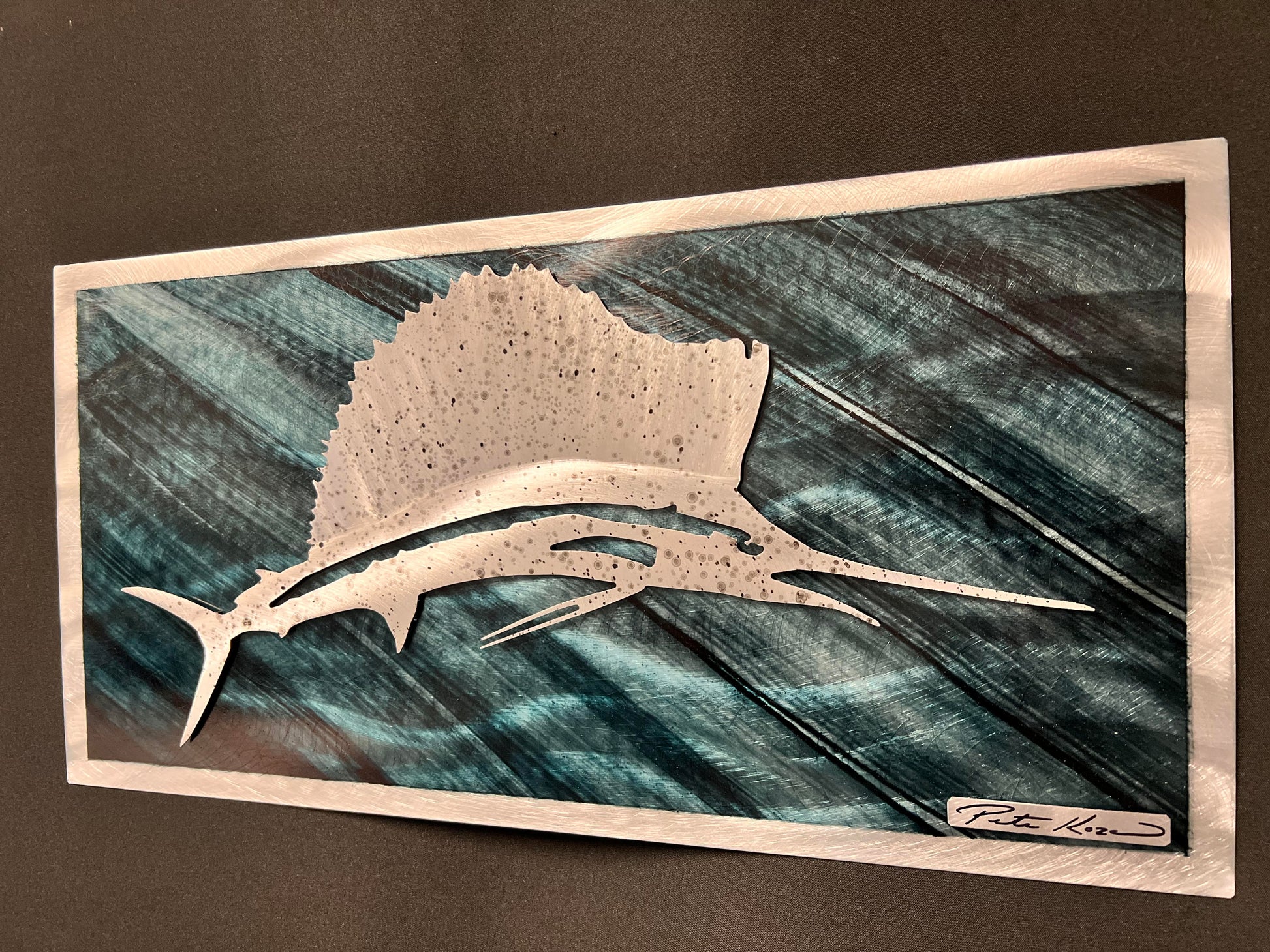 Silver Sailfish Scene PETE KOZA METAL ART