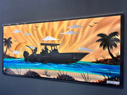 Boating Island Life Scene *One Of A Kind* (Popular) PETE KOZA METAL ART