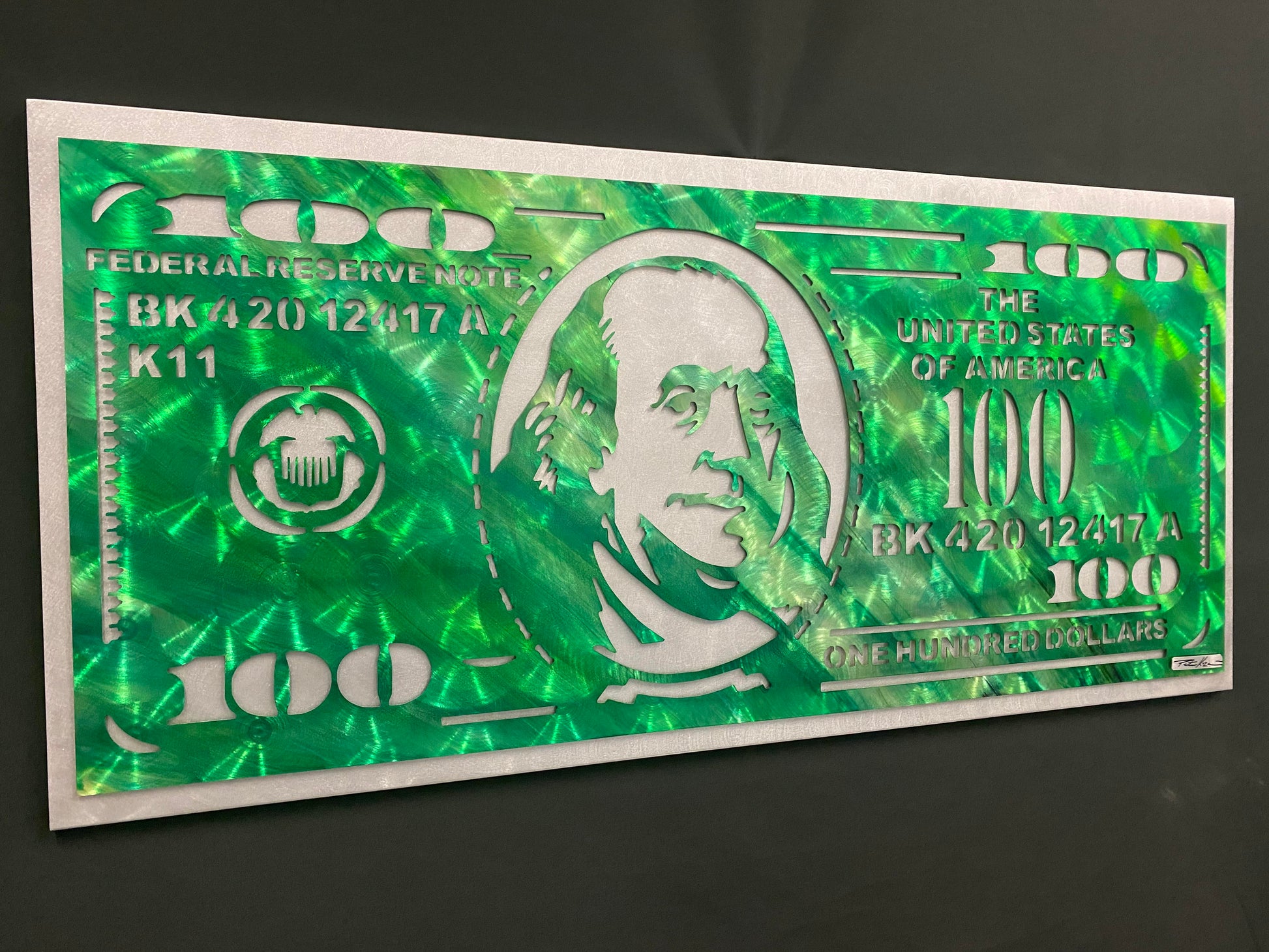 $100 Bill PETE KOZA METAL ART