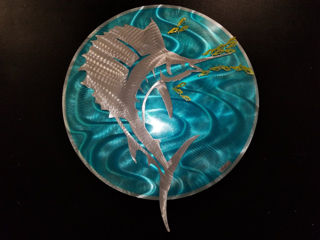 3D Sailfish Splash  30" Circle Design PETE KOZA METAL ART 2