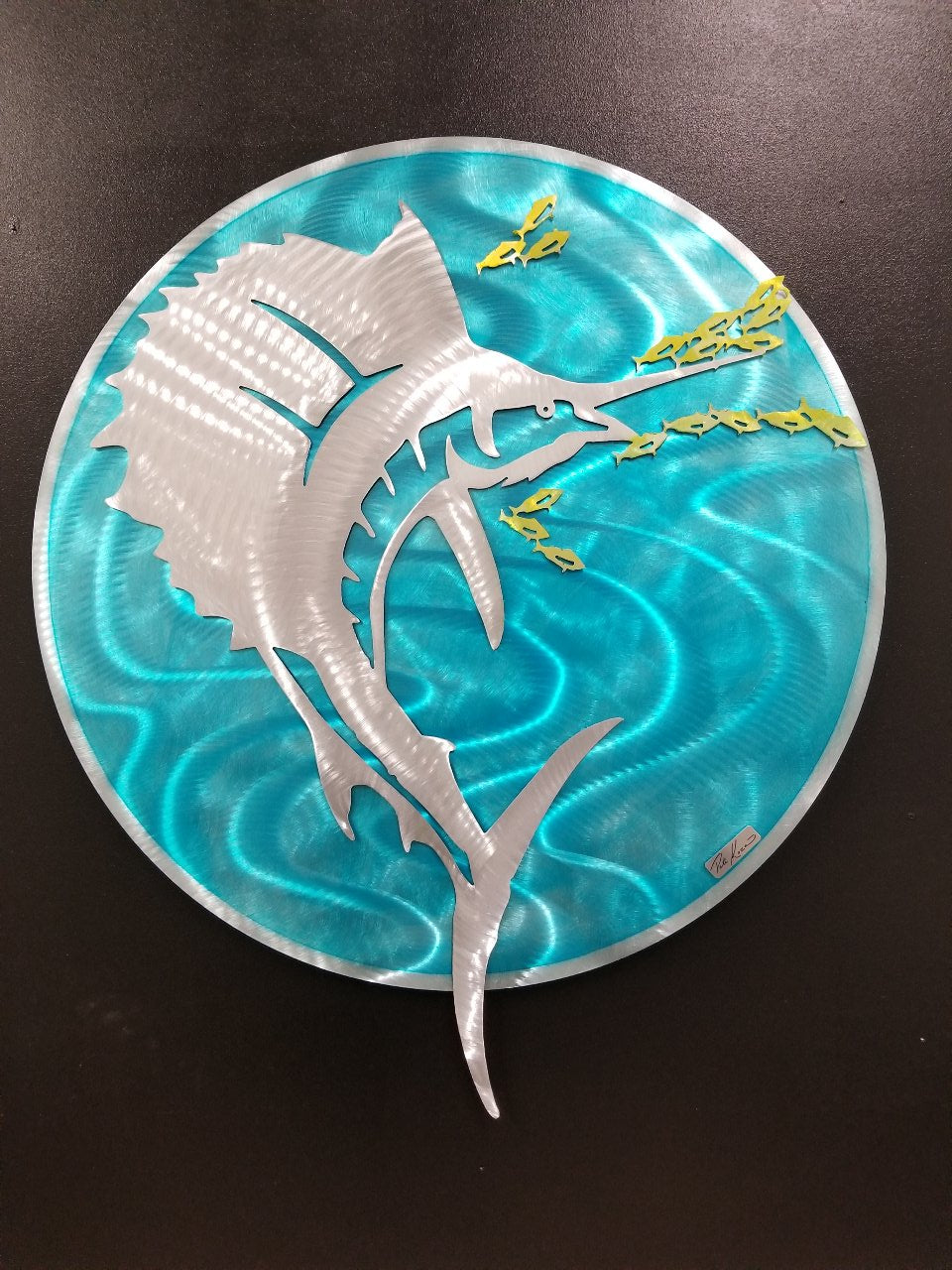 3D Sailfish Splash  30" Circle Design PETE KOZA METAL ART 2