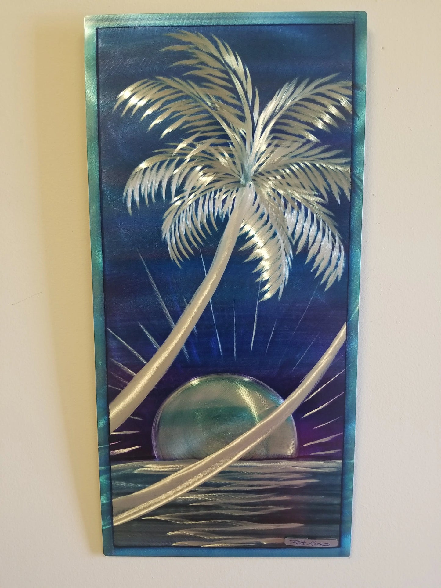 Sunset Haze Palm Tree PETE KOZA METAL ART