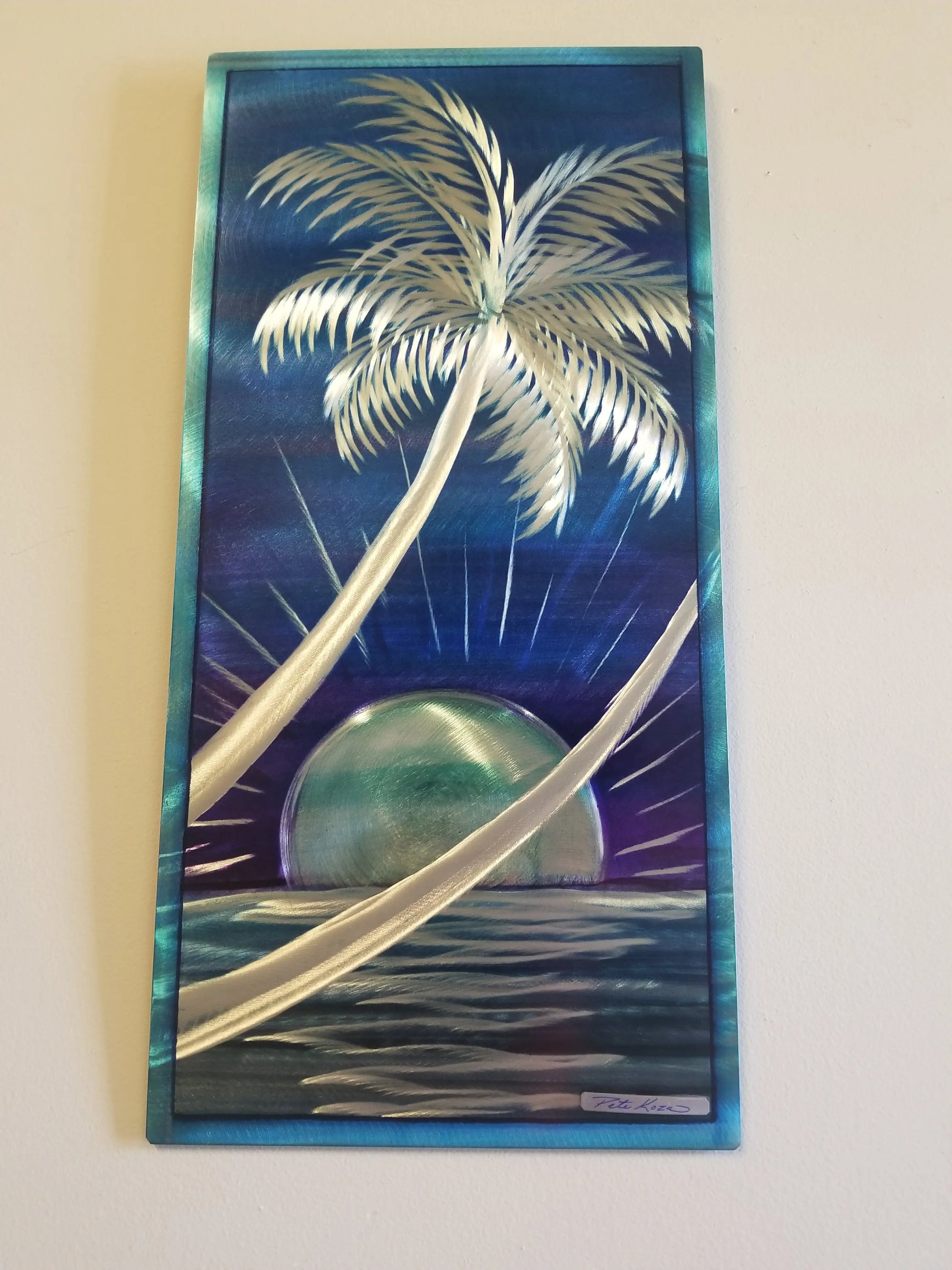 Sunset Haze Palm Tree PETE KOZA METAL ART