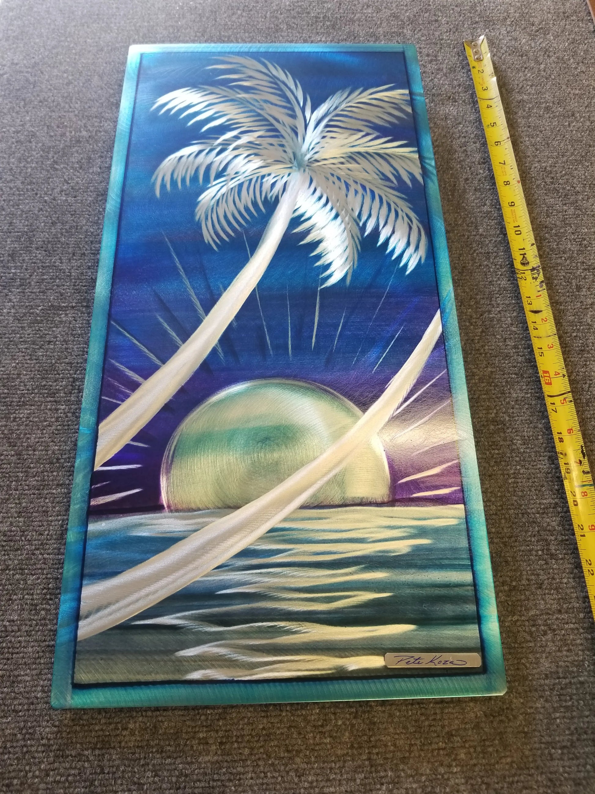 Sunset Haze Palm Tree PETE KOZA METAL ART