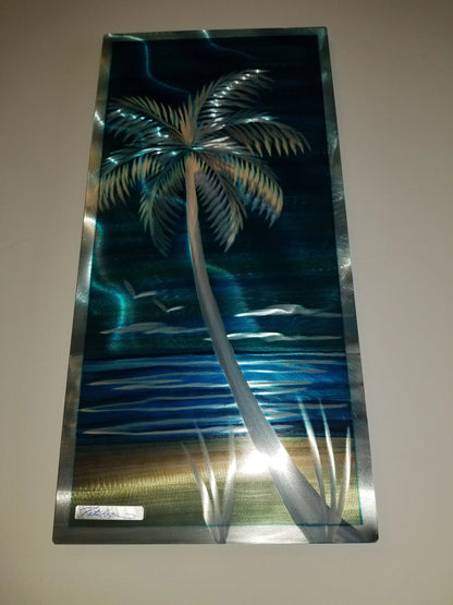 Light Blue Bimini Palm Tree PETE KOZA METAL ART