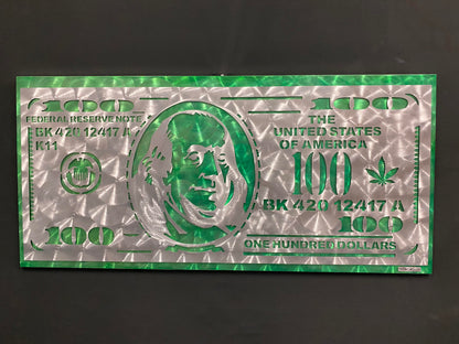 $100 Bill Pot Leaf Edition PETE KOZA METAL ART 2