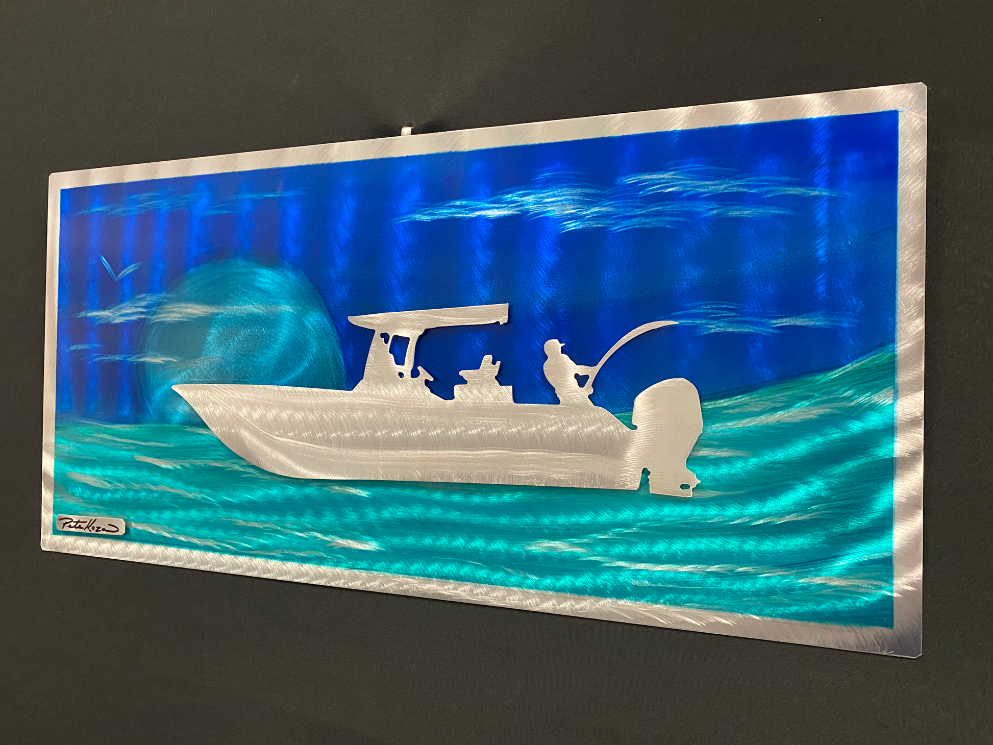 Ocean Boat Scenes Pete Koza Metal Art