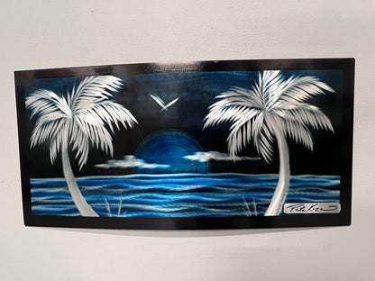 20% OFF! Blue Moons Palm Pete Koza Metal Art