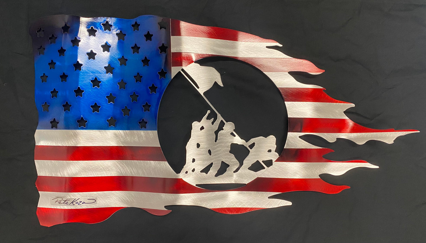 Iwo Jima Flag PETE KOZA METAL ART