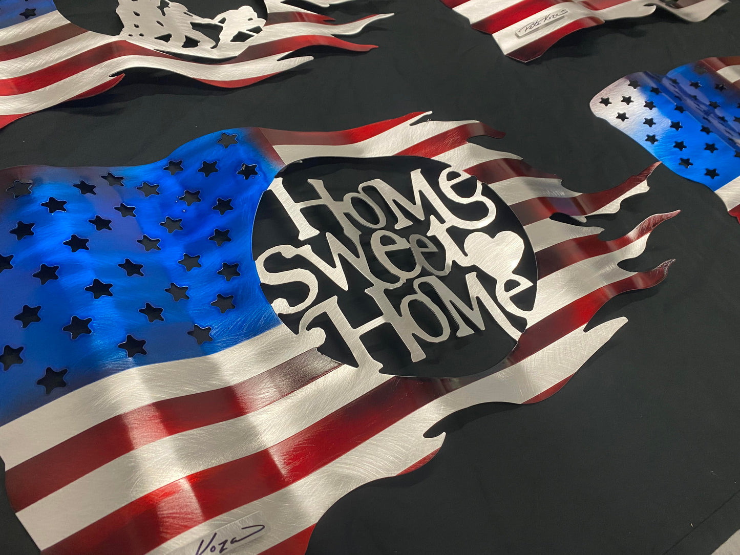 Home Sweet Home Flag Pete Koza Metal Art