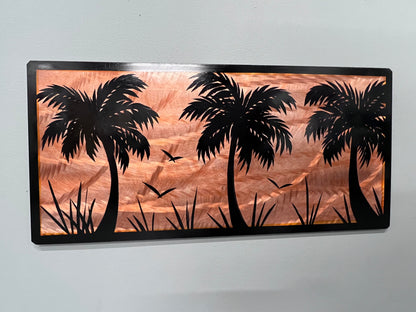 20% OFF! Gold Shadow Palm Scene PETE KOZA METAL ART