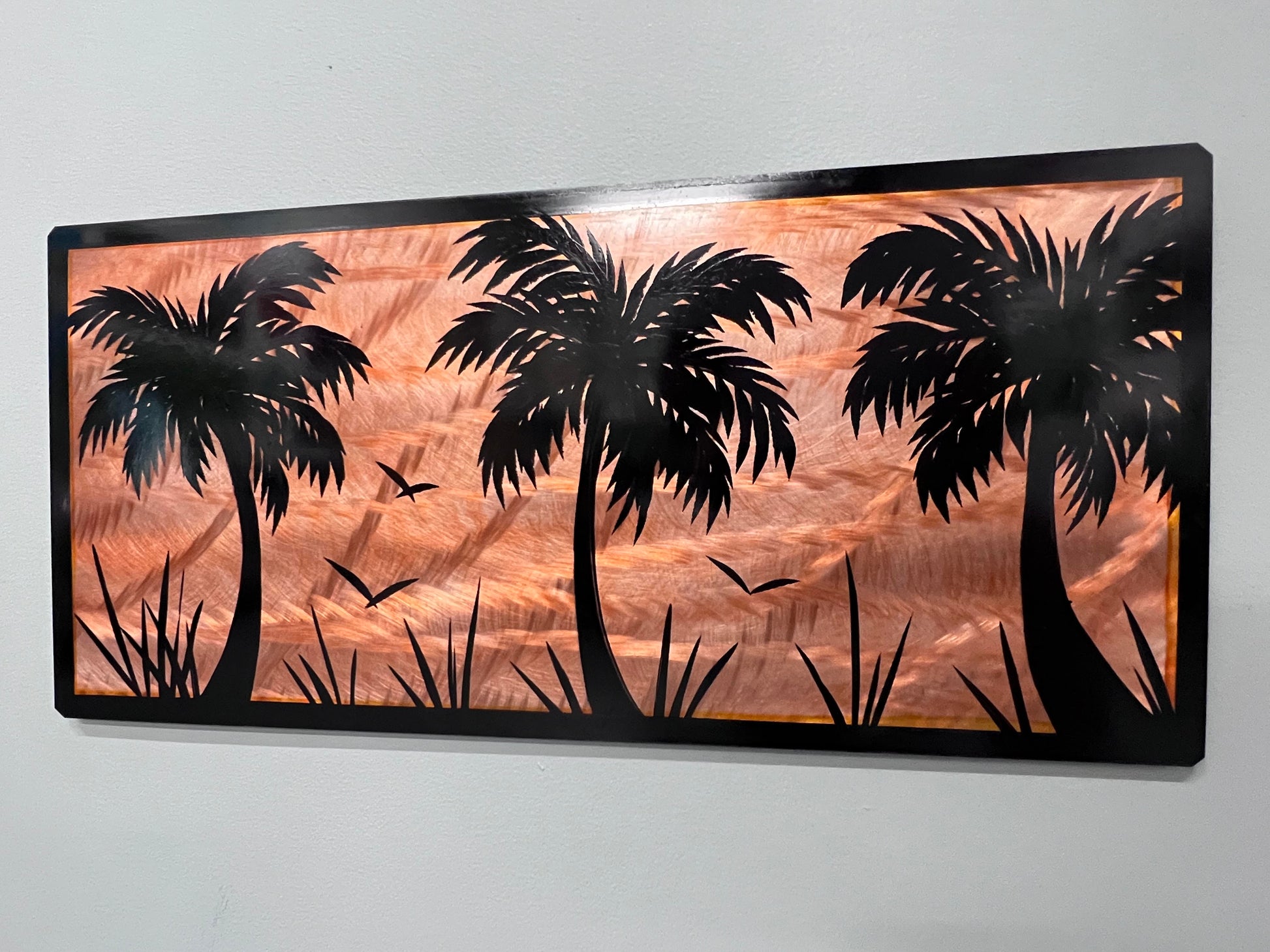 20% OFF! Gold Shadow Palm Scene PETE KOZA METAL ART