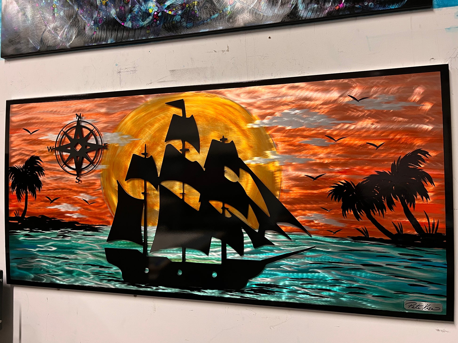 Pirates Course Scene "One Of A Kind" Pete Koza Metal Art