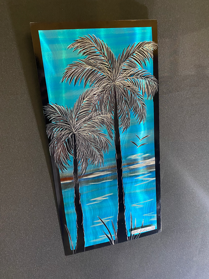 Kinda Blue Day Etchd Palms PETE KOZA METAL ART