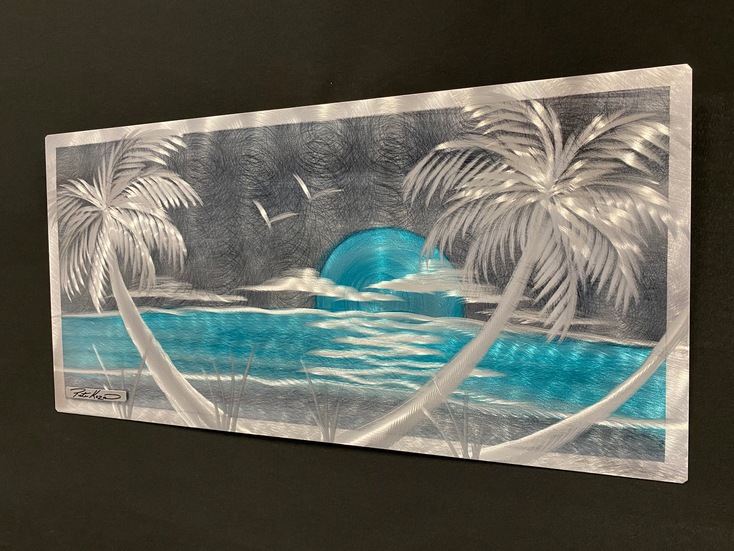 Palm Tree Ocean Scene PETE KOZA METAL ART