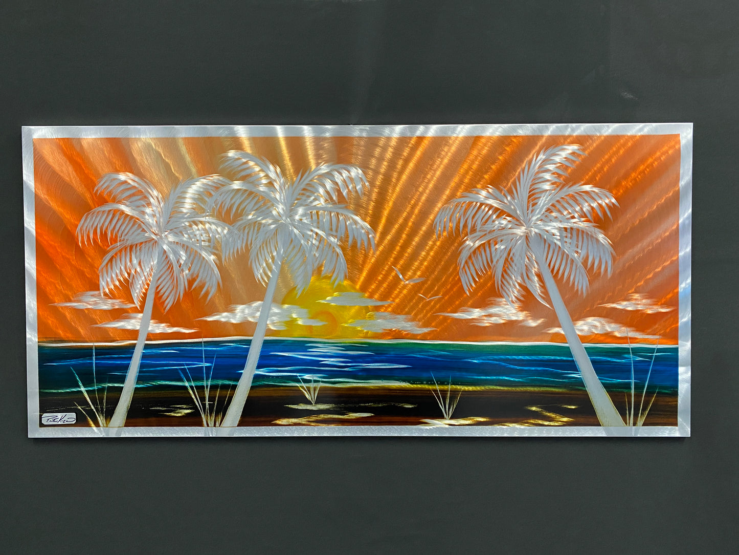 Palm Tree Sunset "One Of A Kind" PETE KOZA METAL ART