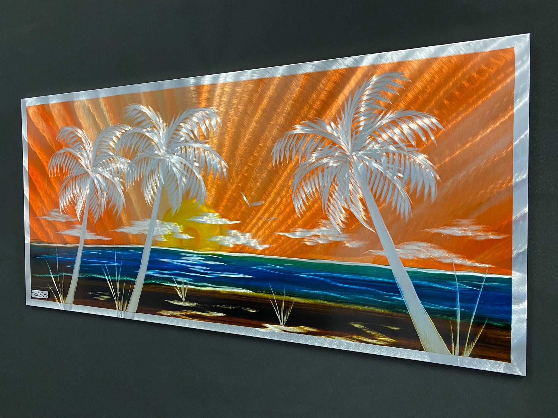 Palm Tree Sunset "One Of A Kind" PETE KOZA METAL ART