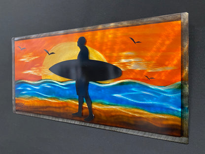 Surf Dude Sunrise Pete Koza Metal Art