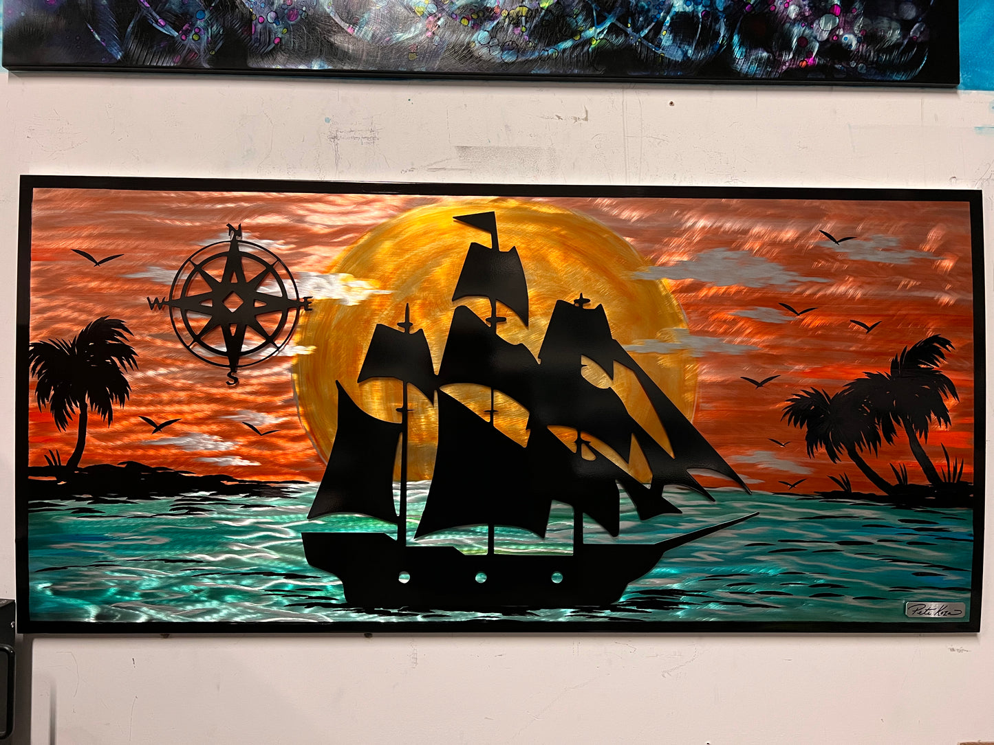 Pirates Course Scene "One Of A Kind" Pete Koza Metal Art