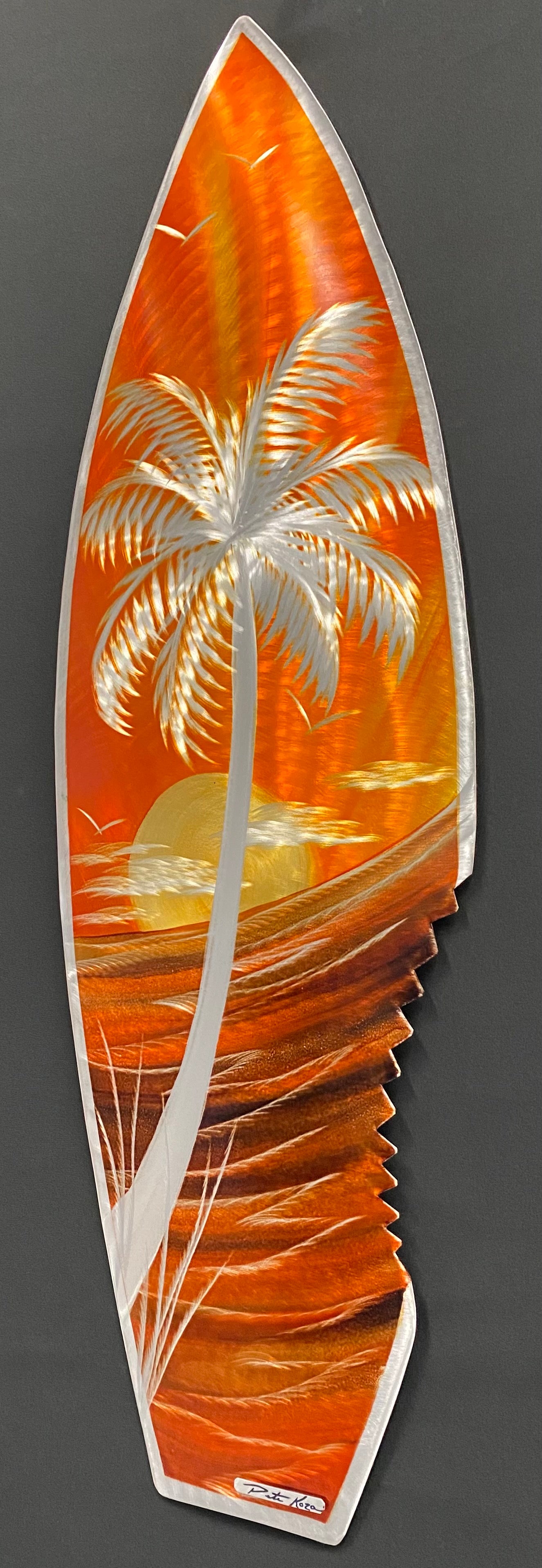 Sharkbite Surfboard Sunblast Orange PETE KOZA METAL ART