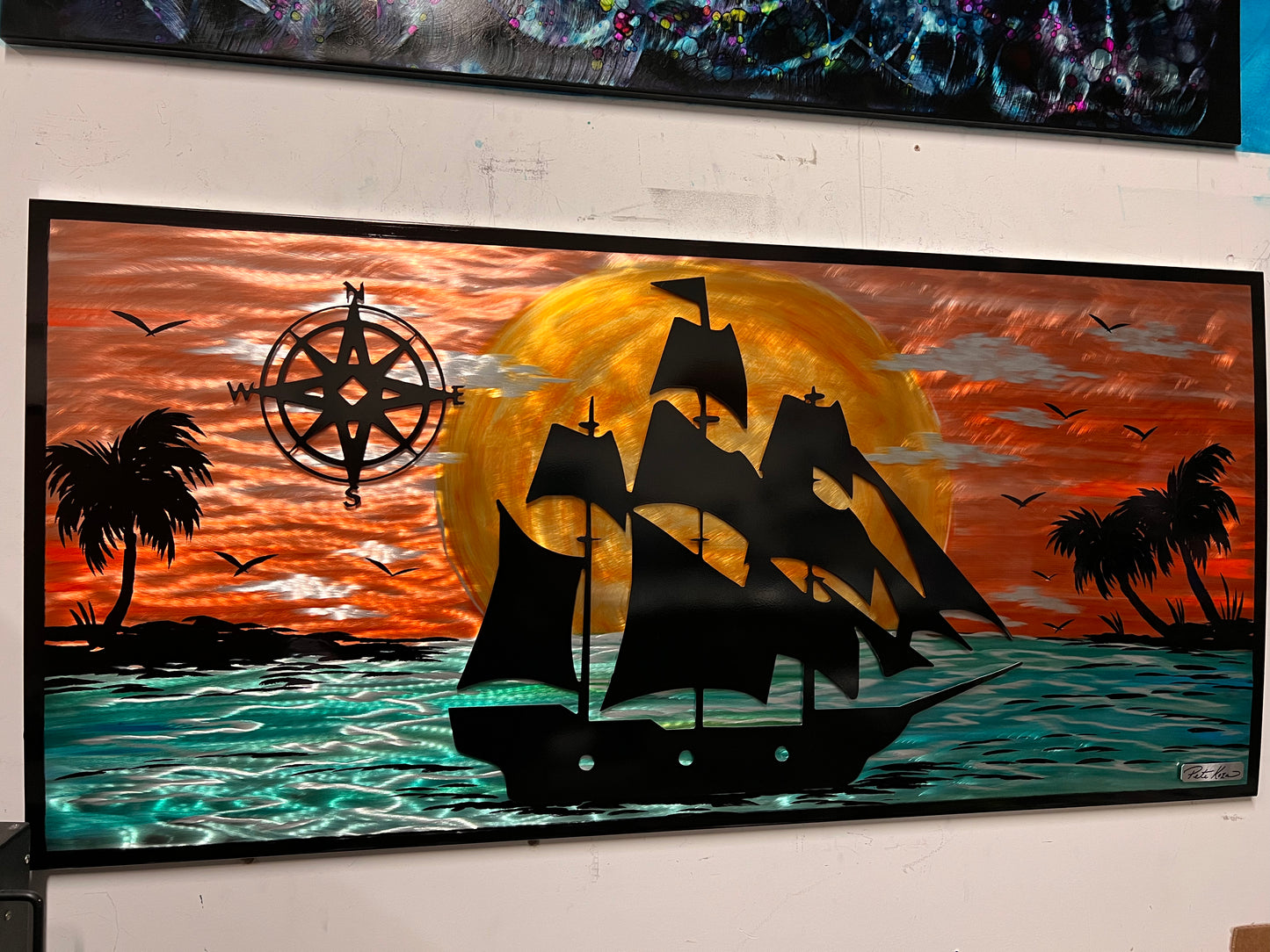 Pirates Course Scene "One Of A Kind" Pete Koza Metal Art