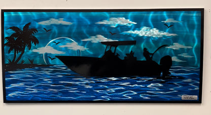 Boat Life Scene Pete Koza Metal Art